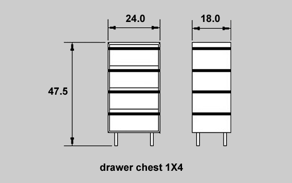 Chest of drawers 1x4