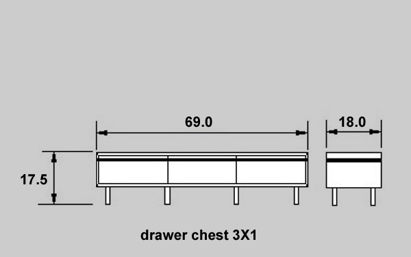 Chest of drawers 3x1