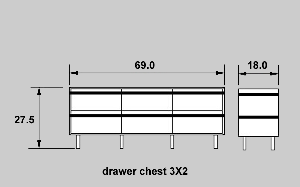 Chest of drawers 3x2